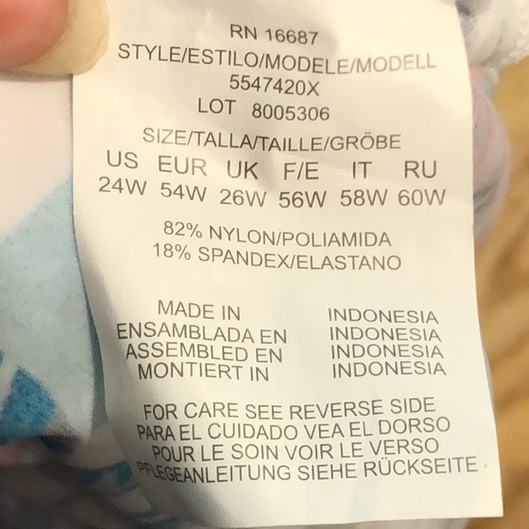 NWT Swim Solutions Women’s Hi Neck Tankini Top SIZE 24W PLUS SIZE NEW WITH TAGS - Picture 9 of 11